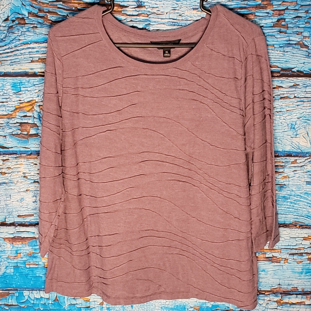 Simply Vera Vera Wang 3/4 sleeve purple tunic top